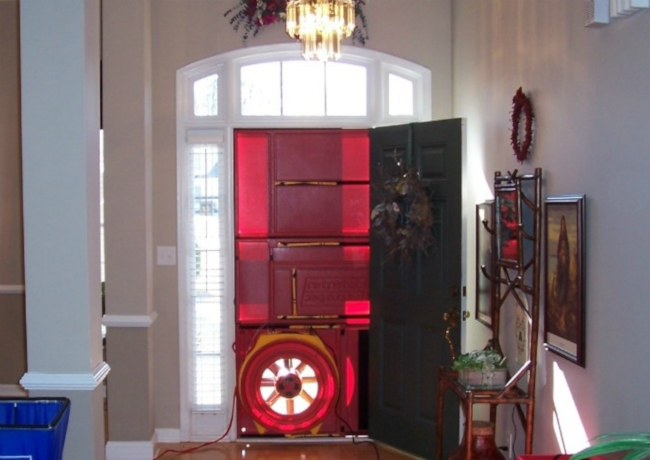 Blower door testing is used to measure the airtightness of the home